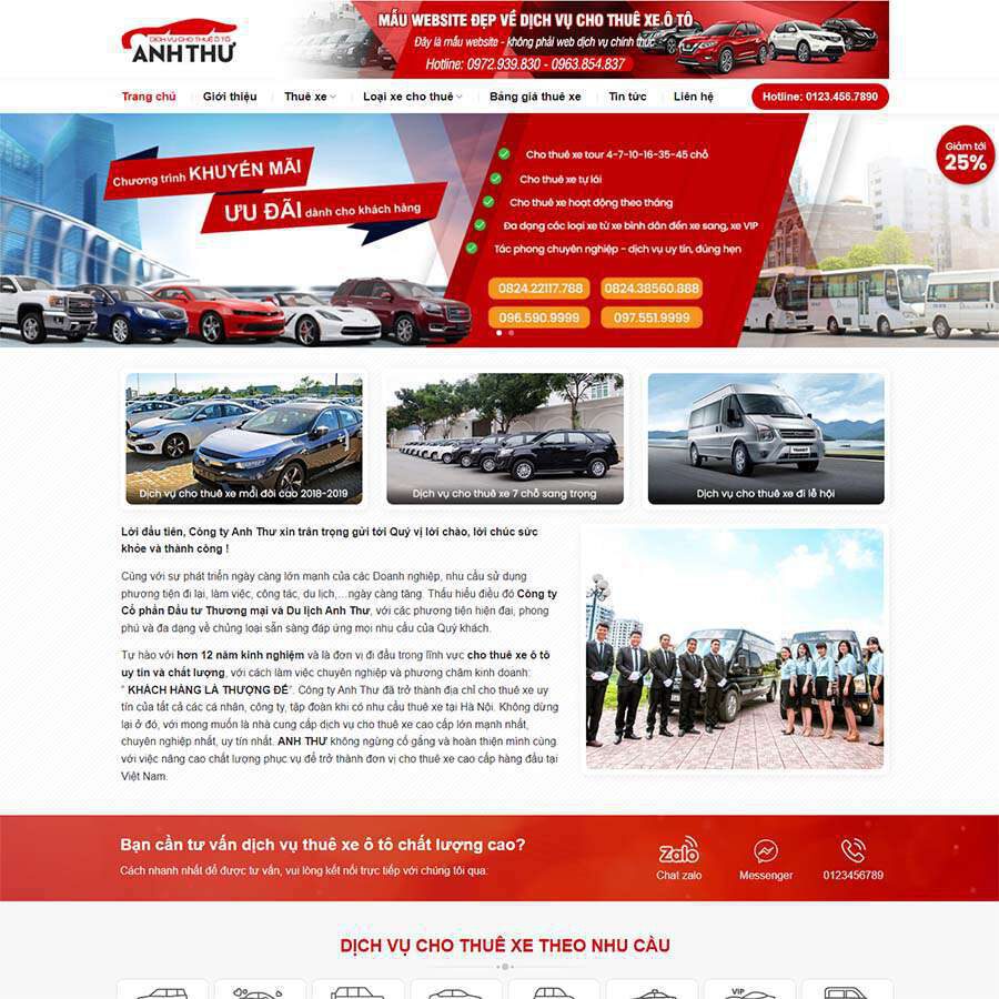 Theme wordpress dịch vụ thuê xe 04
