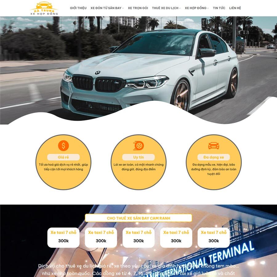 Theme WordPress dịch vụ thuê xe 06