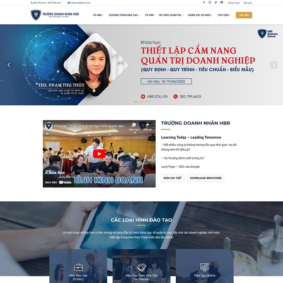 Theme WordPress đào tạo doanh nhân 02
