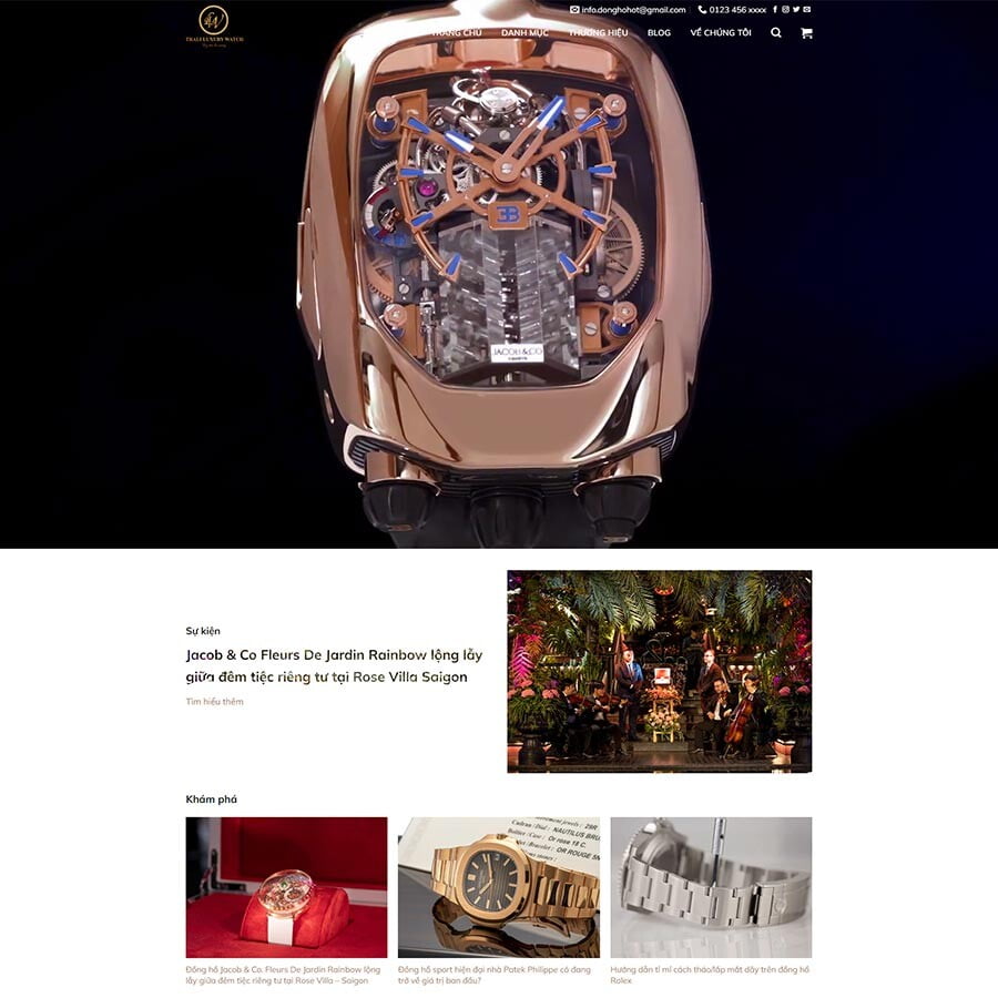 Theme WordPress bán đồng hồ cao cấp 02