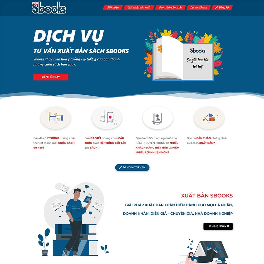 Theme WordPress Elementor Dịch Vụ Xuất Bản Sách