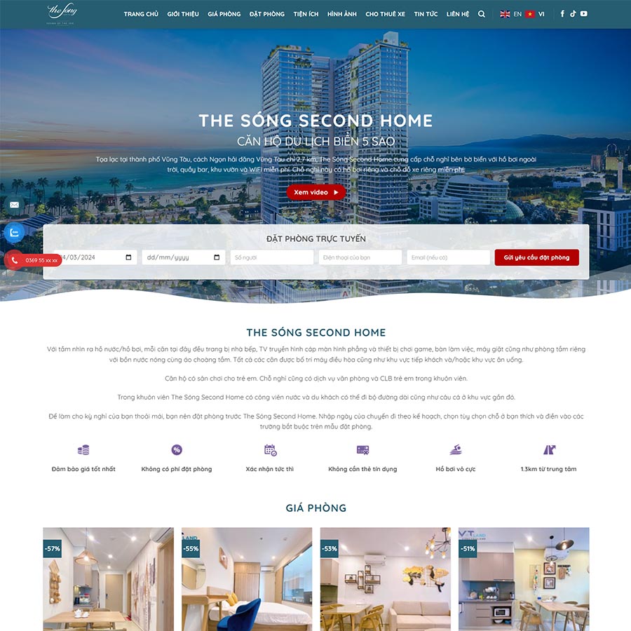 Theme WordPress Giới Thiệu Homestay Chuẩn SEO